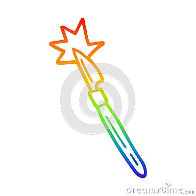 A creative rainbow gradient line drawing cartoon scalpel Vector Illustration