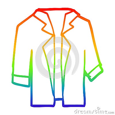 A creative rainbow gradient line drawing cartoon suit shirt Vector Illustration