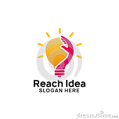 creative reach idea logo design template. bulb icon symbol design Vector Illustration