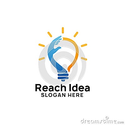 creative reach idea logo design template. bulb icon symbol design Vector Illustration