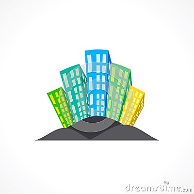 Creative real estate building icon Vector Illustration