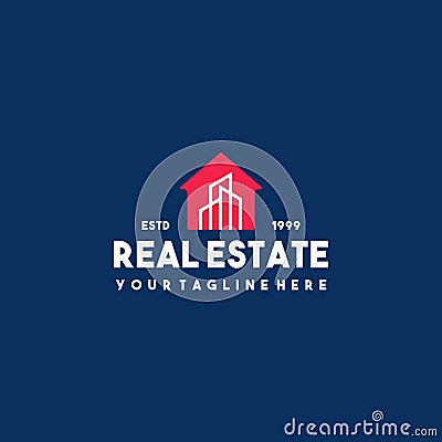 Creative real estate building logo design Stock Photo