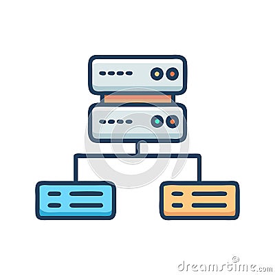 Creative Proxy Server Hardware Icon Representation Vector Illustration