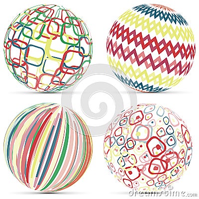 Creative Retro Geometric Sphere Logo Template Vector Illustration