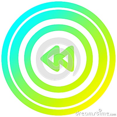 A creative rewind button circular in cold gradient spectrum Vector Illustration