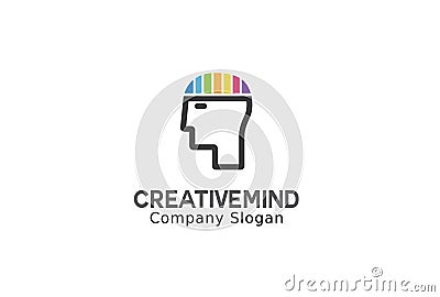 Colorful Mind Logo Design Illustration Vector Illustration