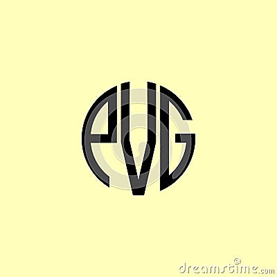 Creative Rounded Initial Letters EVG Logo Vector Illustration