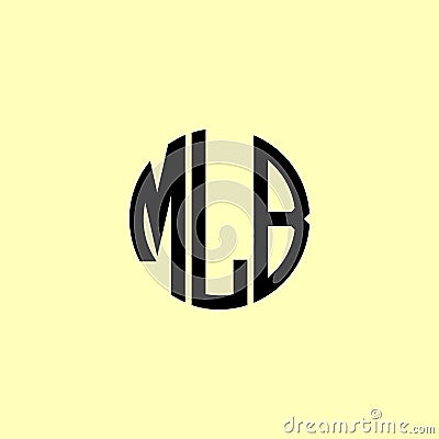 Creative Rounded Initial Letters MLB Logo Vector Illustration