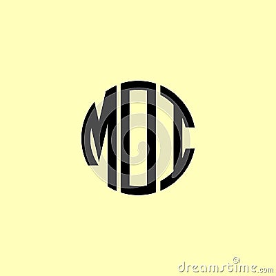 Creative Rounded Initial Letters MOI Logo Vector Illustration