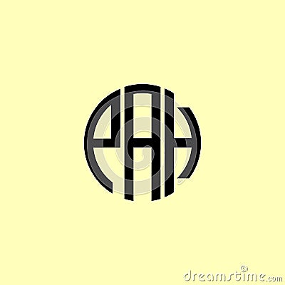 Creative Rounded Initial Letters PAH Logo Vector Illustration