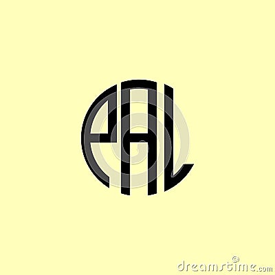 Creative Rounded Initial Letters PAL Logo Vector Illustration