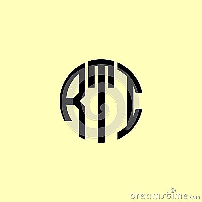 Creative Rounded Initial Letters RTI Logo Vector Illustration