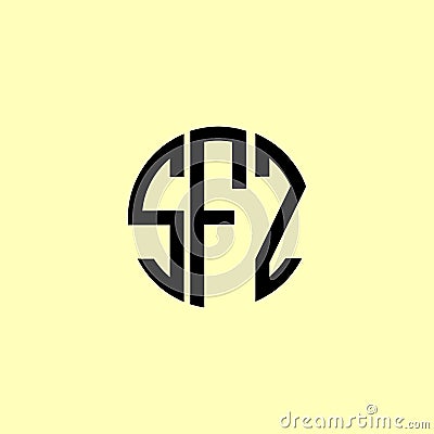 Creative Rounded Initial Letters SFZ Logo Vector Illustration
