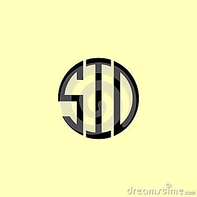Creative Rounded Initial Letters SID Logo Stock Photo