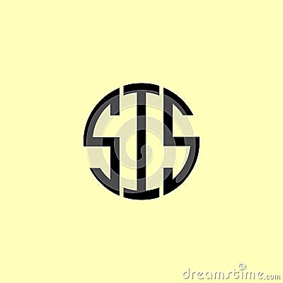 Creative Rounded Initial Letters SIS Logo Stock Photo