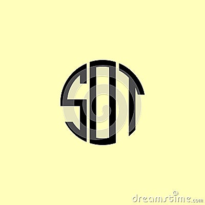 Creative Rounded Initial Letters SOT Logo Vector Illustration