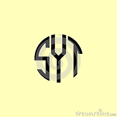 Creative Rounded Initial Letters SYS Logo Stock Photo