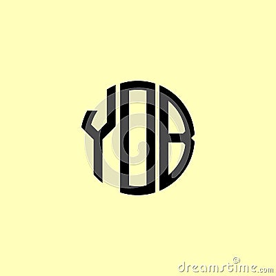 Creative Rounded Initial Letters YOA Logo Vector Illustration
