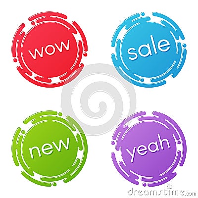 Creative sale discount or promotion label designs, price tags, s Vector Illustration