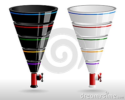 Creative sales funnels set Vector Illustration