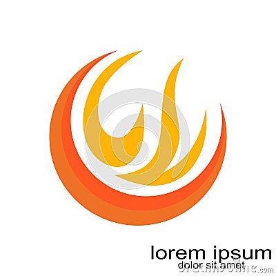 Creative sample design fire logo vector Vector Illustration