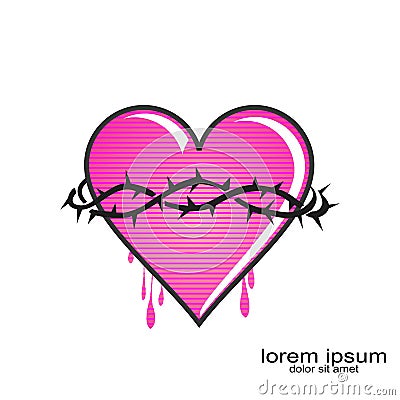 Creative sample design love logo Vector Illustration