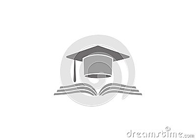 Creative School Graduation Book Logo Vector Illustration