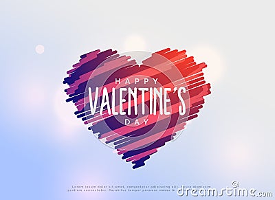 Creative scribble hearts for valentine`s day Vector Illustration