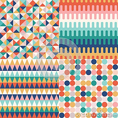 Creative seamless hipster stylish multicolored geometric modern pattern Vector Illustration