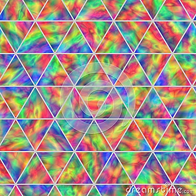 Creative Seamless Pattern of Iridescent Triangles. Vector Illustration