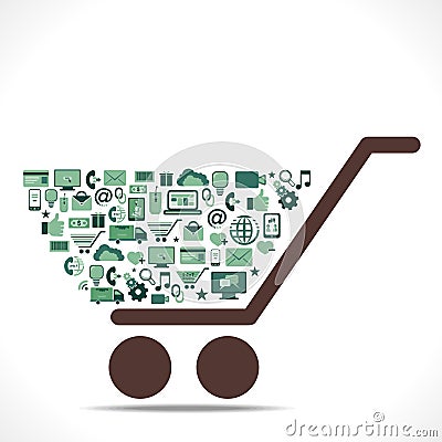 Creative shopping icon design cart Vector Illustration