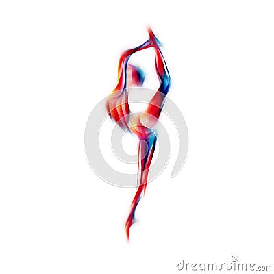 Creative silhouette of gymnastic girl. Art gymnastics Cartoon Illustration