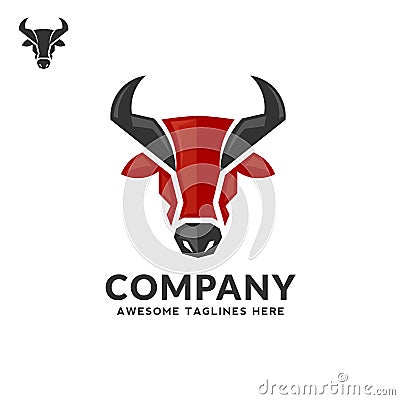 Creative simple Bull head vector color logo Vector Illustration