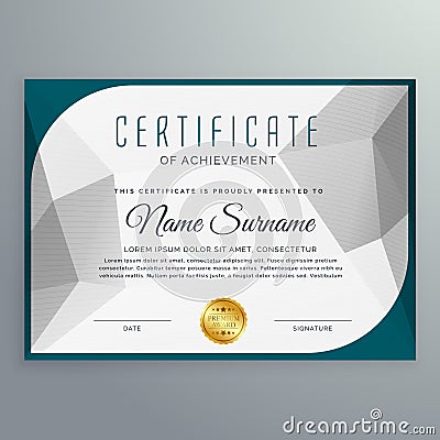 Creative simple certificate design template with abstract shape Vector Illustration