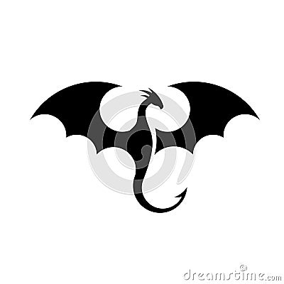Dragons silhouette logo Vector Illustration