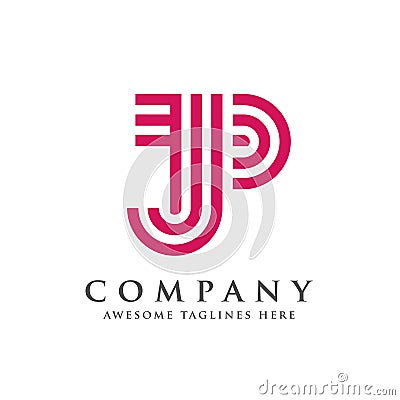 Creative and simple letter JP logo Vector Illustration