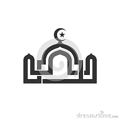 Linear mosque illustration logo vector Vector Illustration