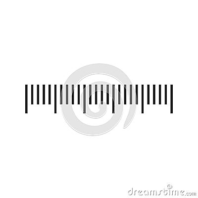 Creative size indicators. Black scale, markup for rulers. Different unit distances. Art design horizontal measure scale Vector Illustration
