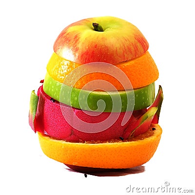 Creative slide compose summer fruit mixed with Stock Photo