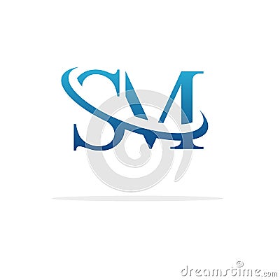 Creative SM logo icon design Vector Illustration