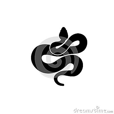 Snake silhouette template design Vector Illustration