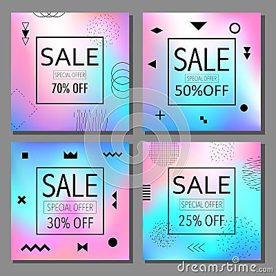 Creative Social Media Sale header or banner with discount special offer. Vector Illustration