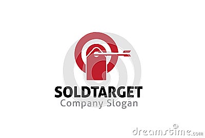 Sold Target Logo Design Illustration Vector Illustration