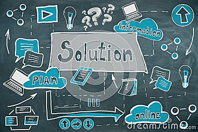 Creative solution sketch chalkboard Stock Photo