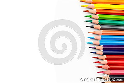 Creative Spectrum Color Pencils Zigzag Isolated on Background. created with Generative AI Stock Photo