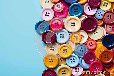 Creative spectrum Multicolored sewing buttons for diverse crafting applications Stock Photo