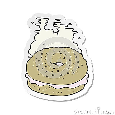 A creative sticker of a cartoon bagel Vector Illustration