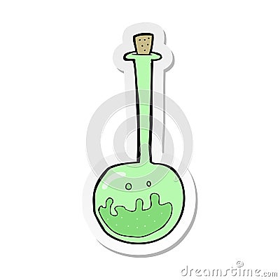 A creative sticker of a cartoon bubbling chemicals Vector Illustration