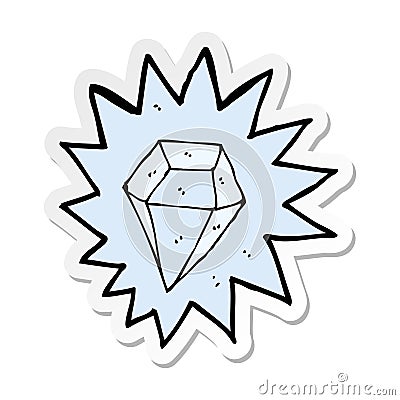 A creative sticker of a cartoon huge diamond Vector Illustration