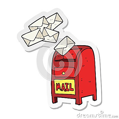 A creative sticker of a cartoon mail box Vector Illustration